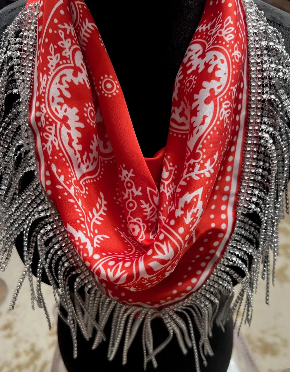 Rhinestone Fringe Bandana