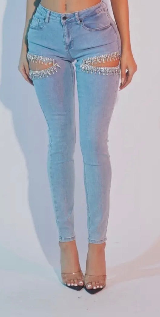Denim & Rhinestones skinny jeans