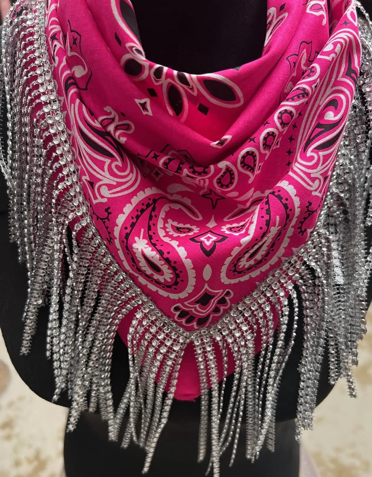 Rhinestone Fringe Bandana