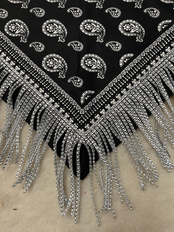 Rhinestone Fringe Bandana