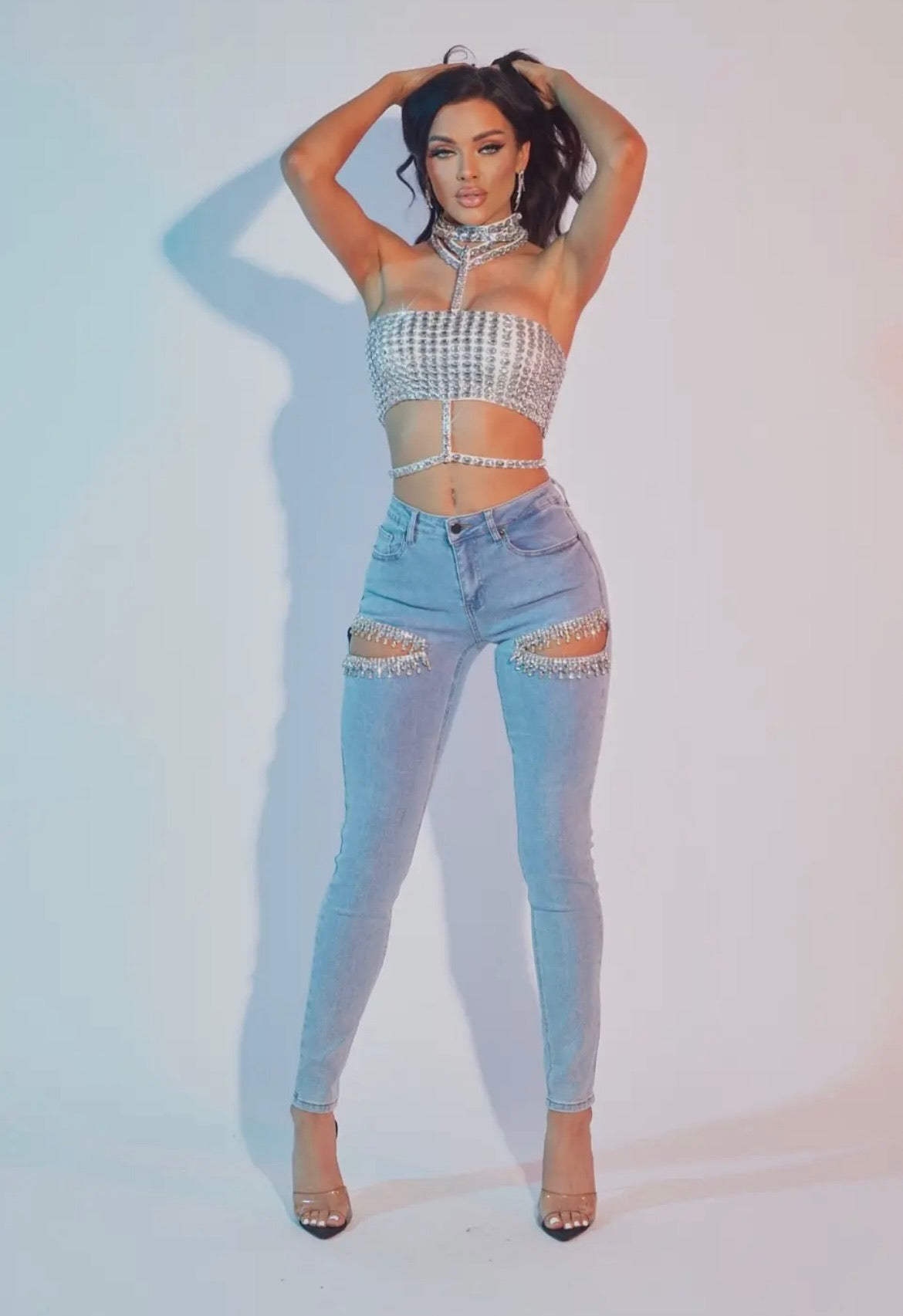 Denim & Rhinestones skinny jeans