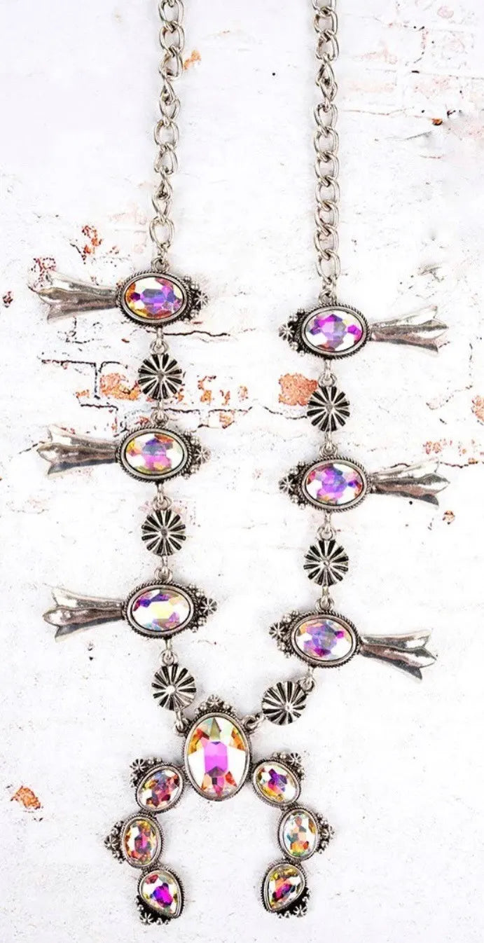 Crystal Squash Blossom necklace
