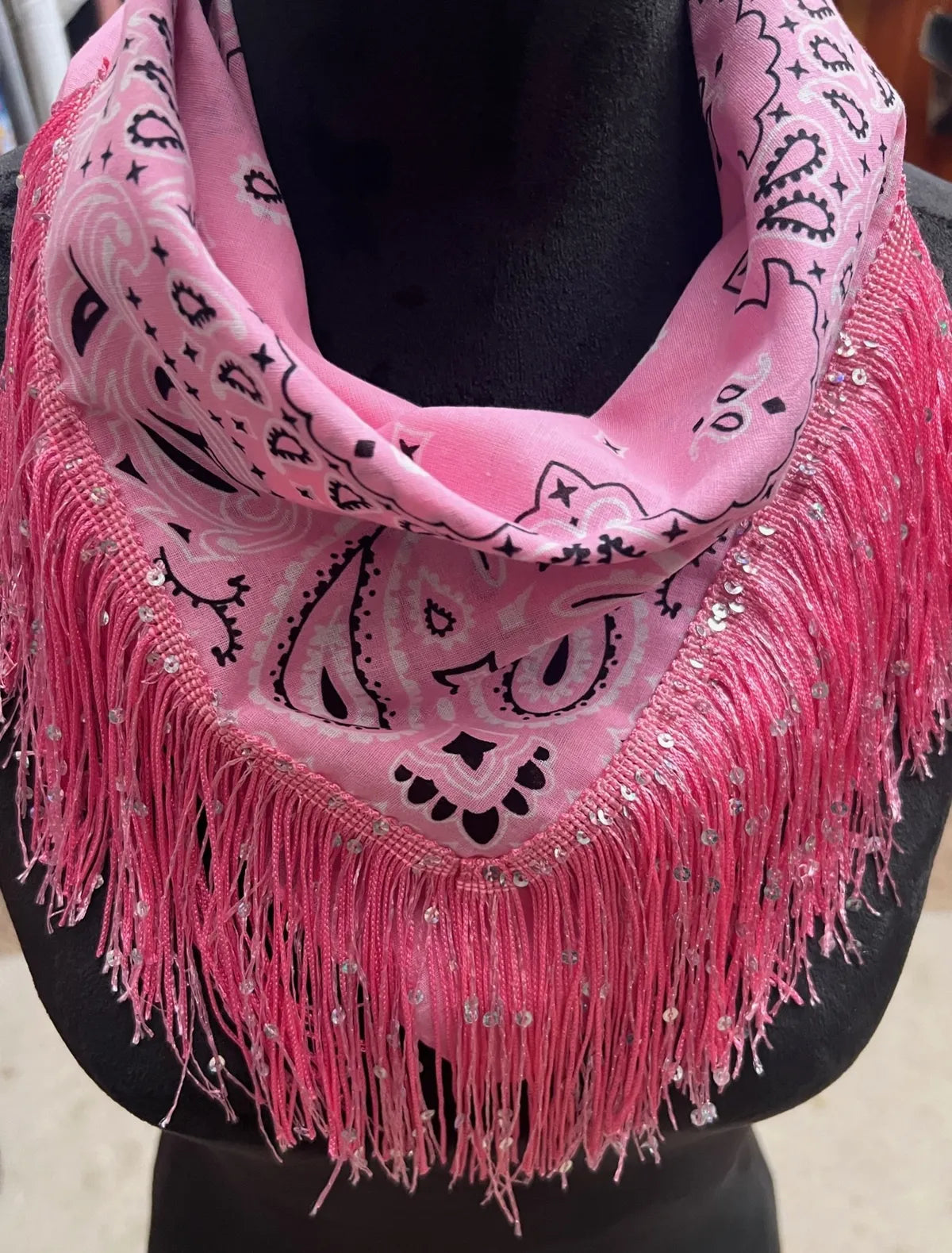 Sequin Fringe Bandana