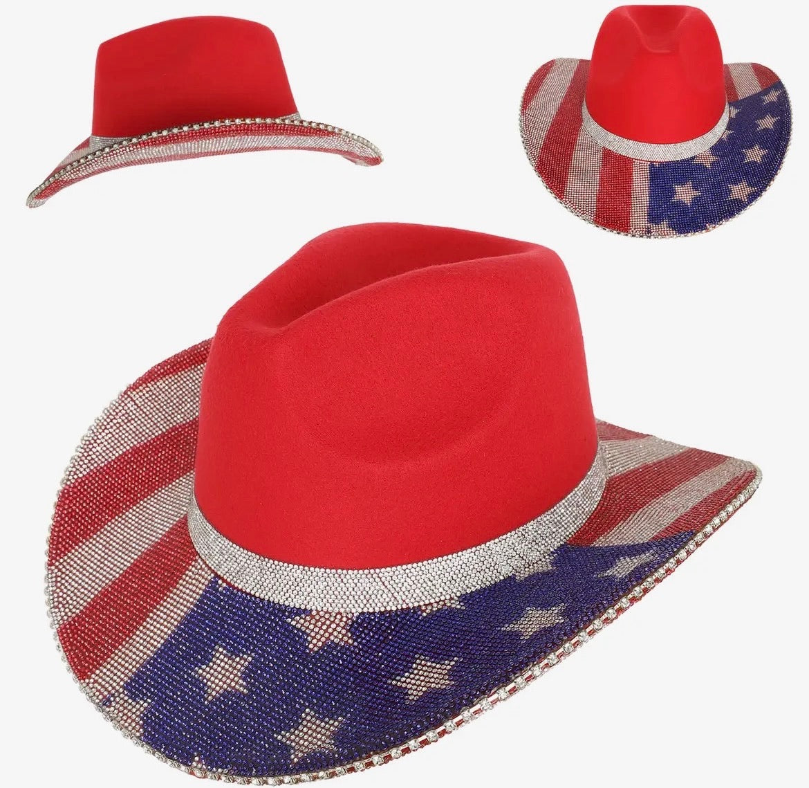 Stars Stripes & Sparkle cowgirl hat