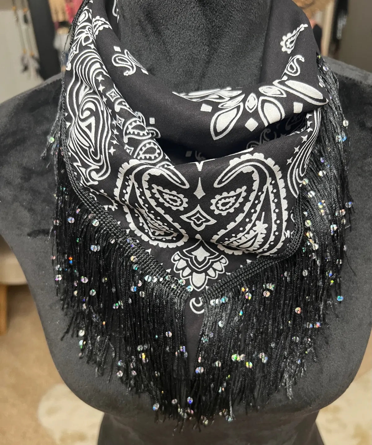 Sequin Fringe Bandana