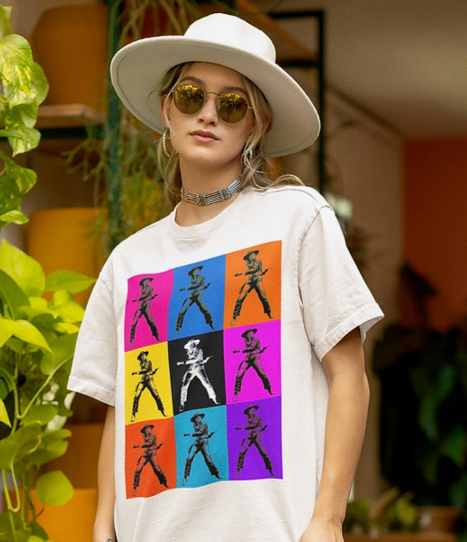 Pop Art Cowgirl graphic top