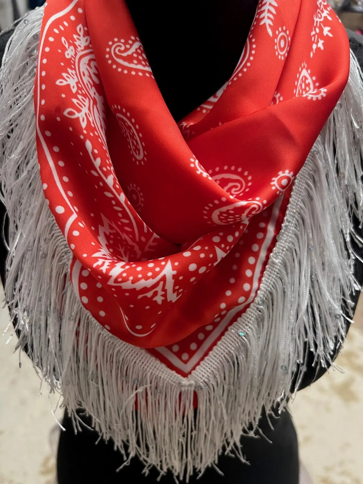 Sequin Fringe Bandana