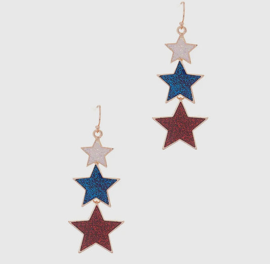 Red White & Blue Star earrings