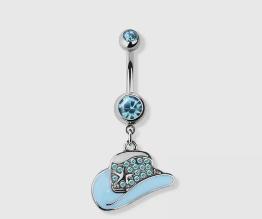 Hats Off Babe belly button ring(blue)

Western charm with a flirty twist. Featuring a dangling cowgirl hat charm accented with sparkling rhinestones for a look that’s playful, bold and undeniably southern. This piece is for the girls who tip their hat to tradition but wear it their own way. Available in blue or pink. Exclusive to our SSB Underground secret shop!

Material: 316L SURGICAL STEEL/BRASS
Thickness: 14GA (1.6MM)
Length: 3/8" (10MM)
Ball Size: 5X8MM
Made in the USA
Final Sale

 