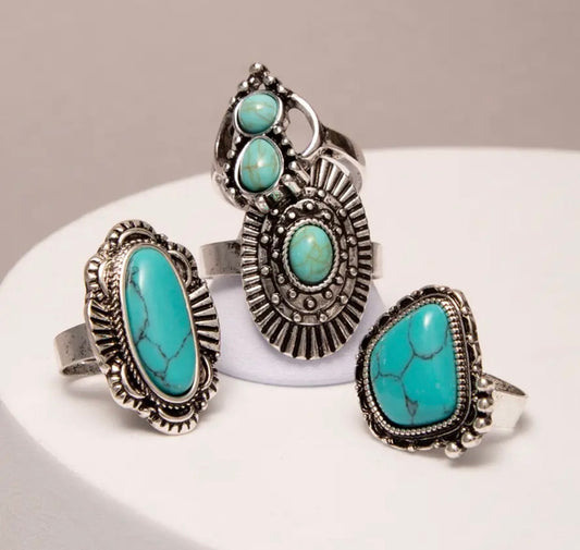 Turquoise Obsession ring set