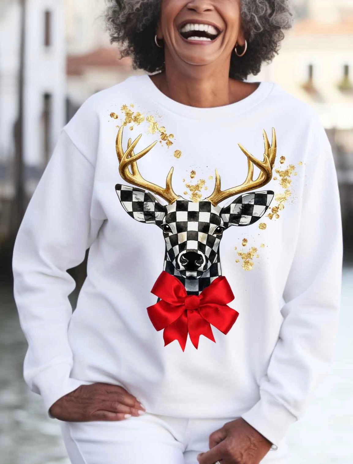 Checkmate Deer graphic top