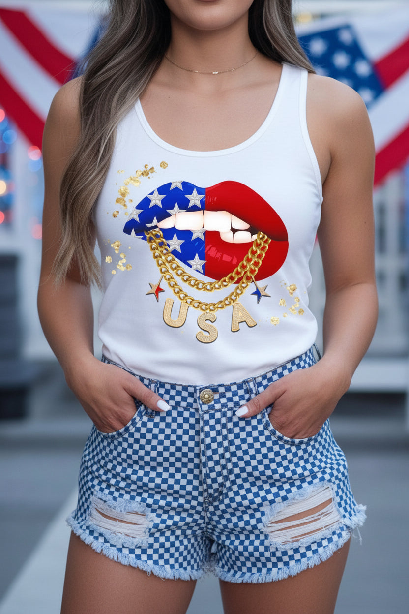 Pouty In The USA graphic top