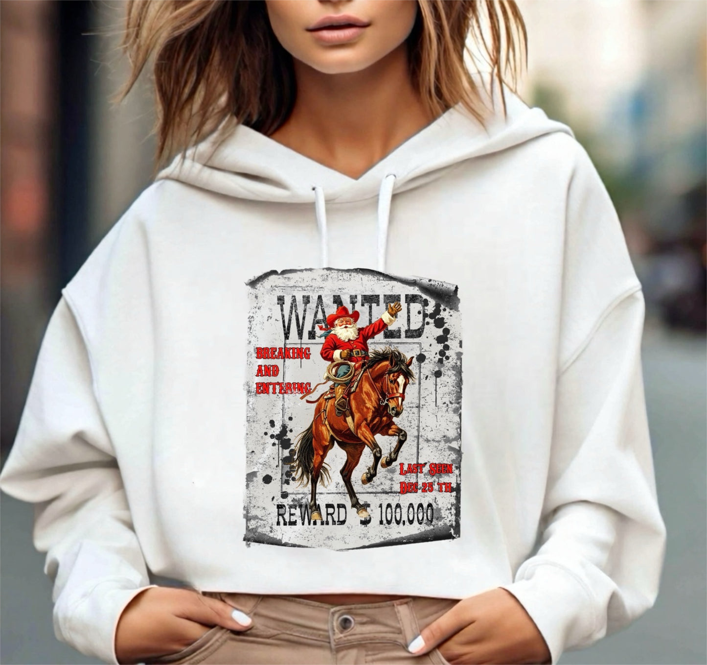 Wanted Santa graphic top