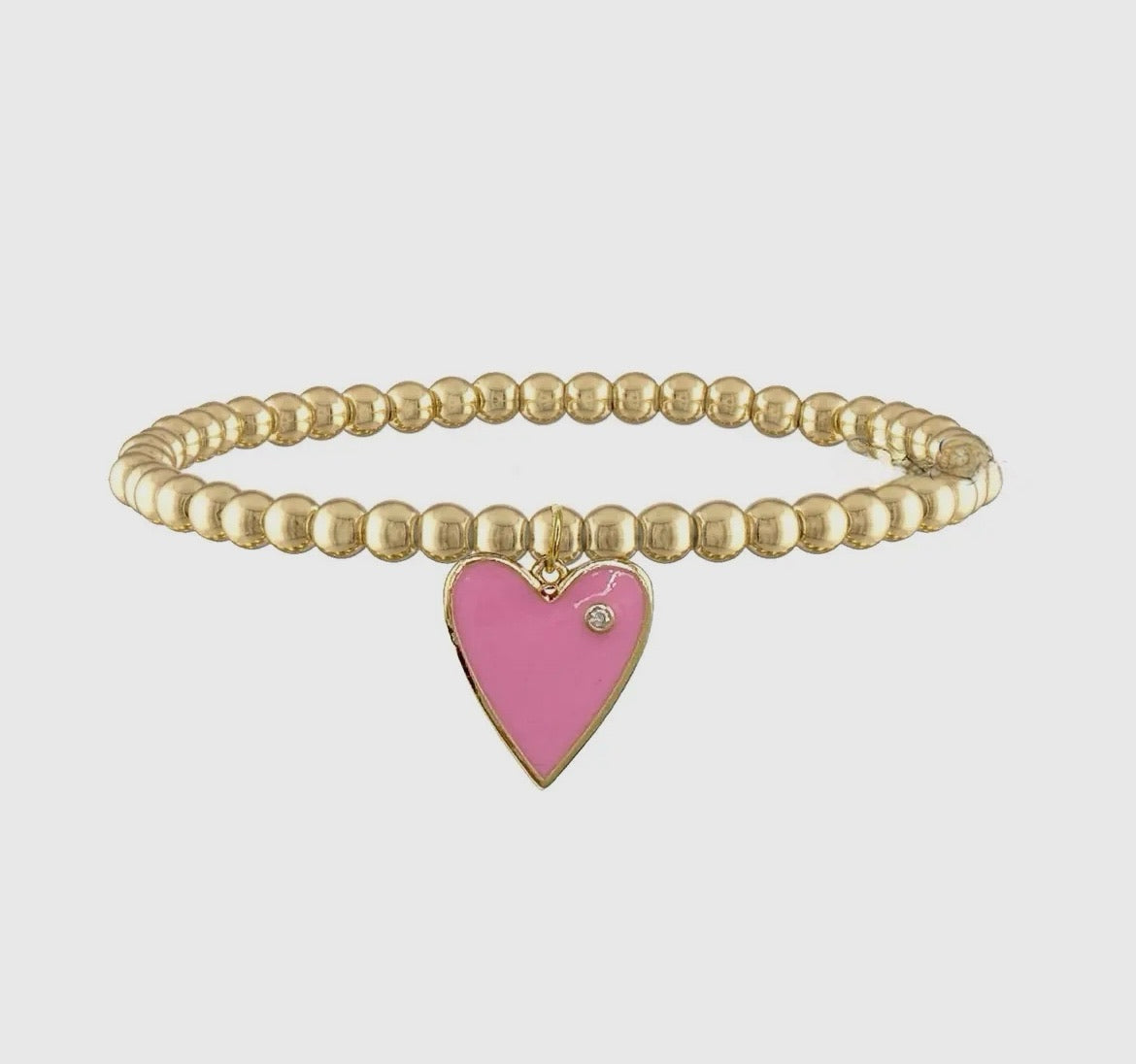 Pink Love bracelet stack