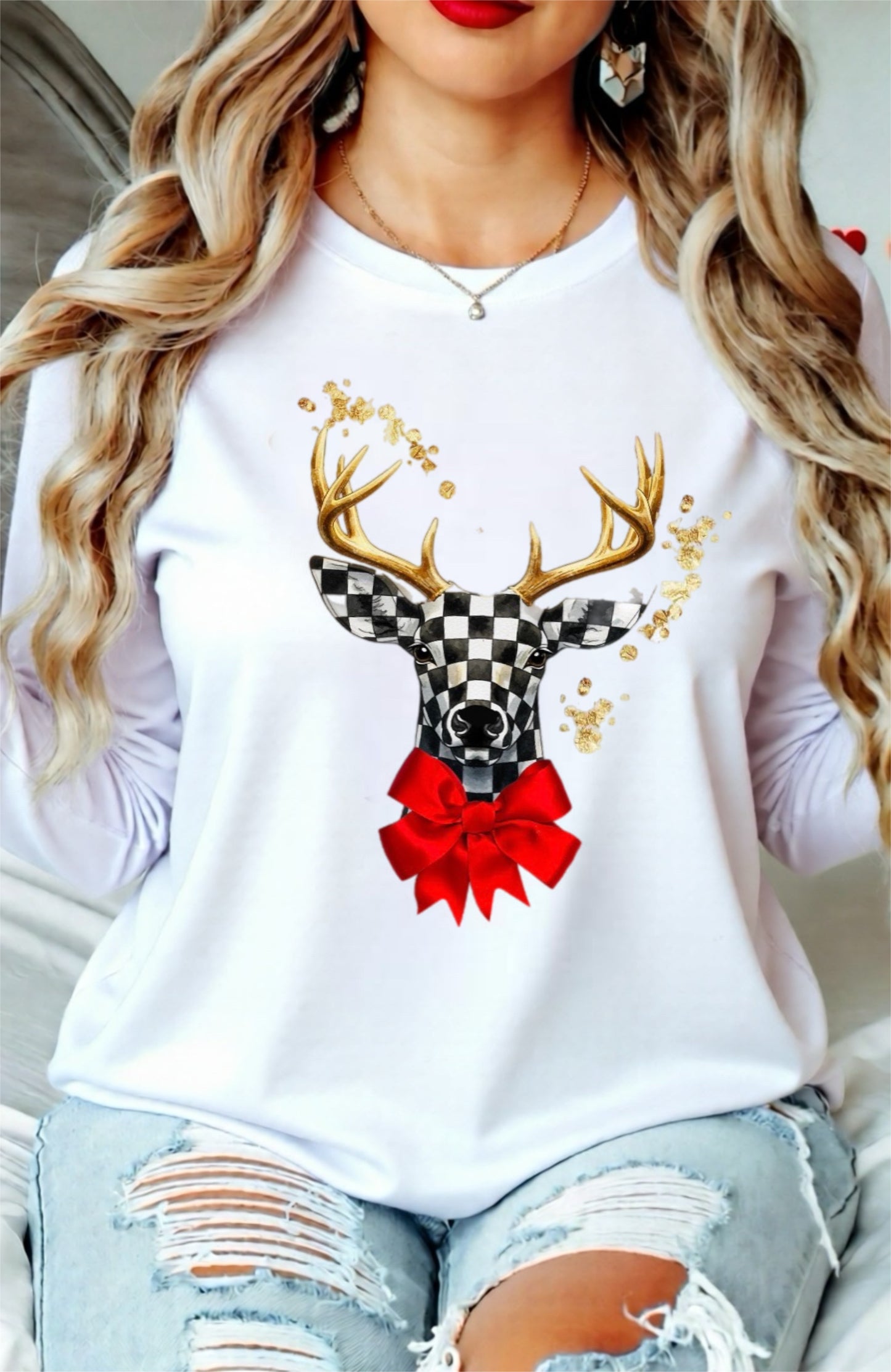 Checkmate Deer graphic top