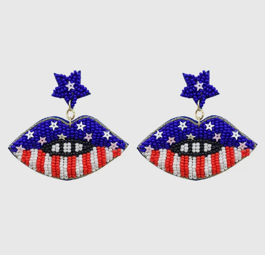 Stars & Stripes Lip earrings
