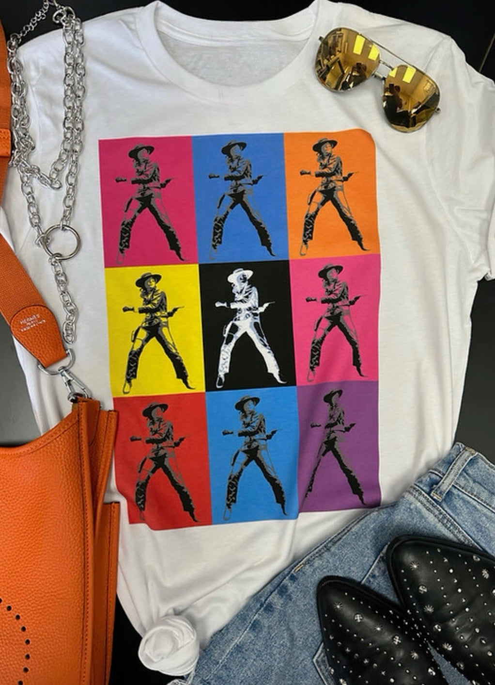 Pop Art Cowgirl tee/tank