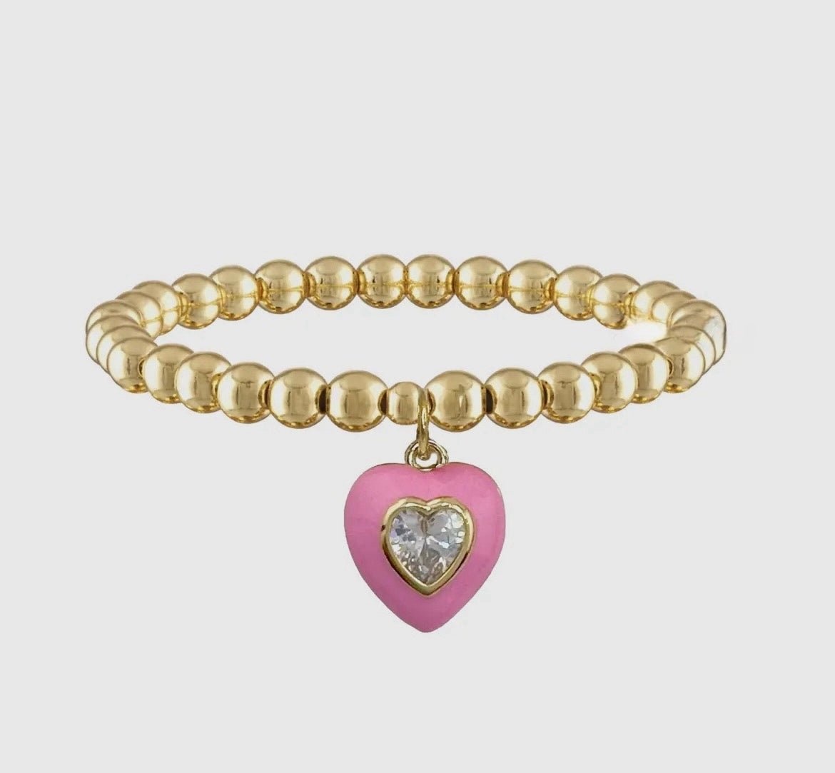 Pink Love bracelet stack