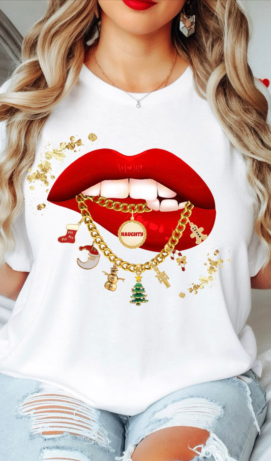 Naughty Or Nice graphic top