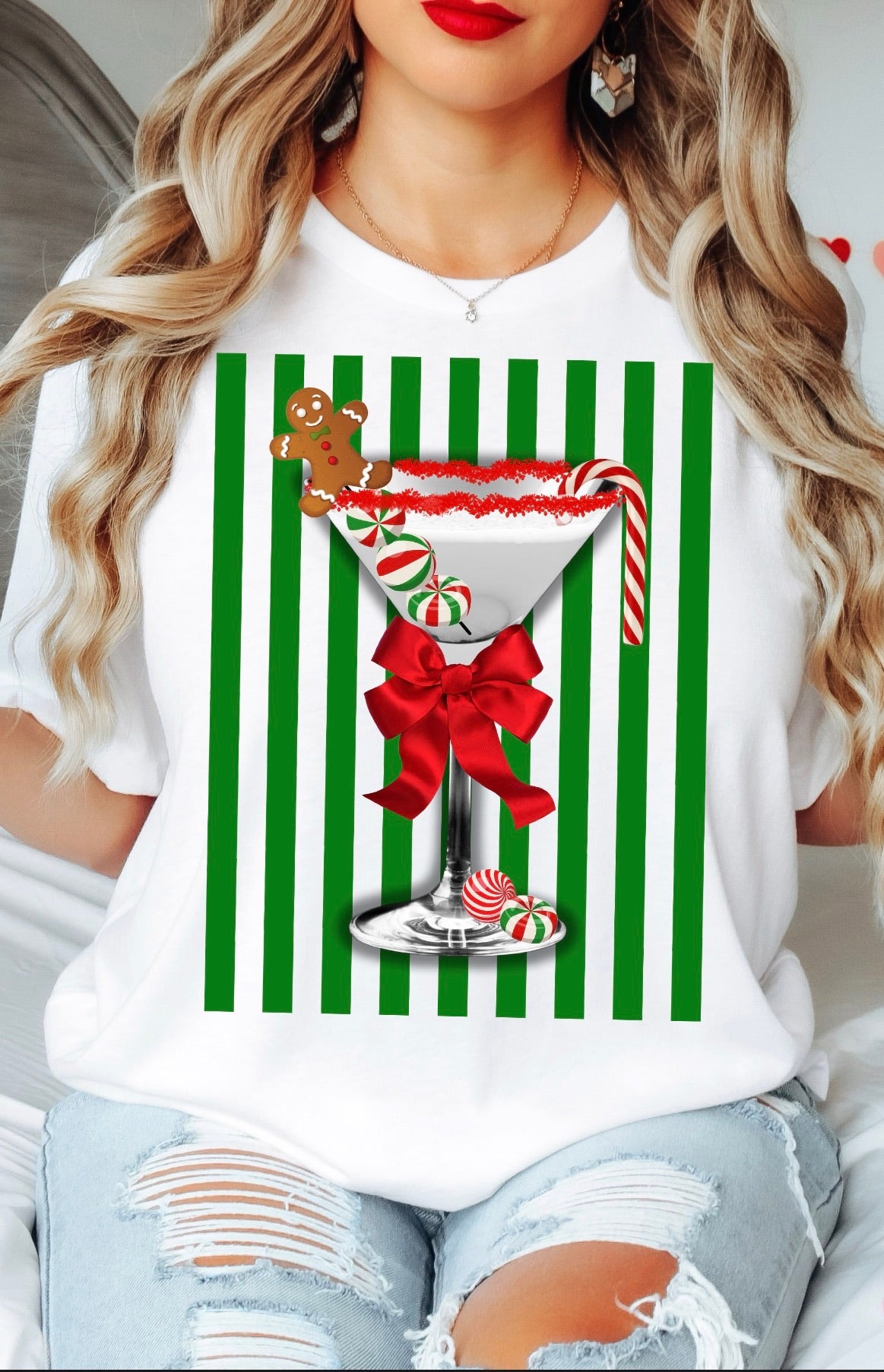 Merry-tini graphic top