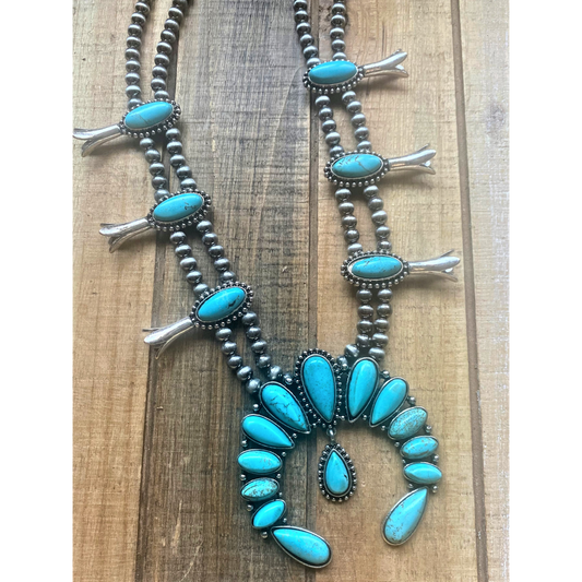 Turquoise Squash Blossom necklace