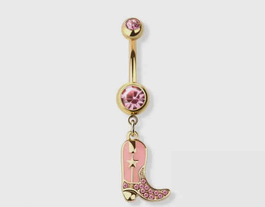 Boot Scootin’ Cutie belly button ring(Pink)