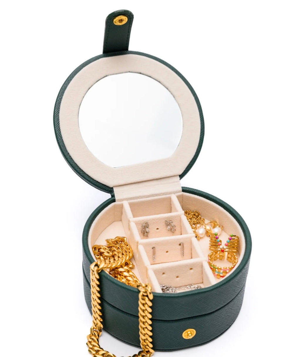 Round Travel Jewelry Case