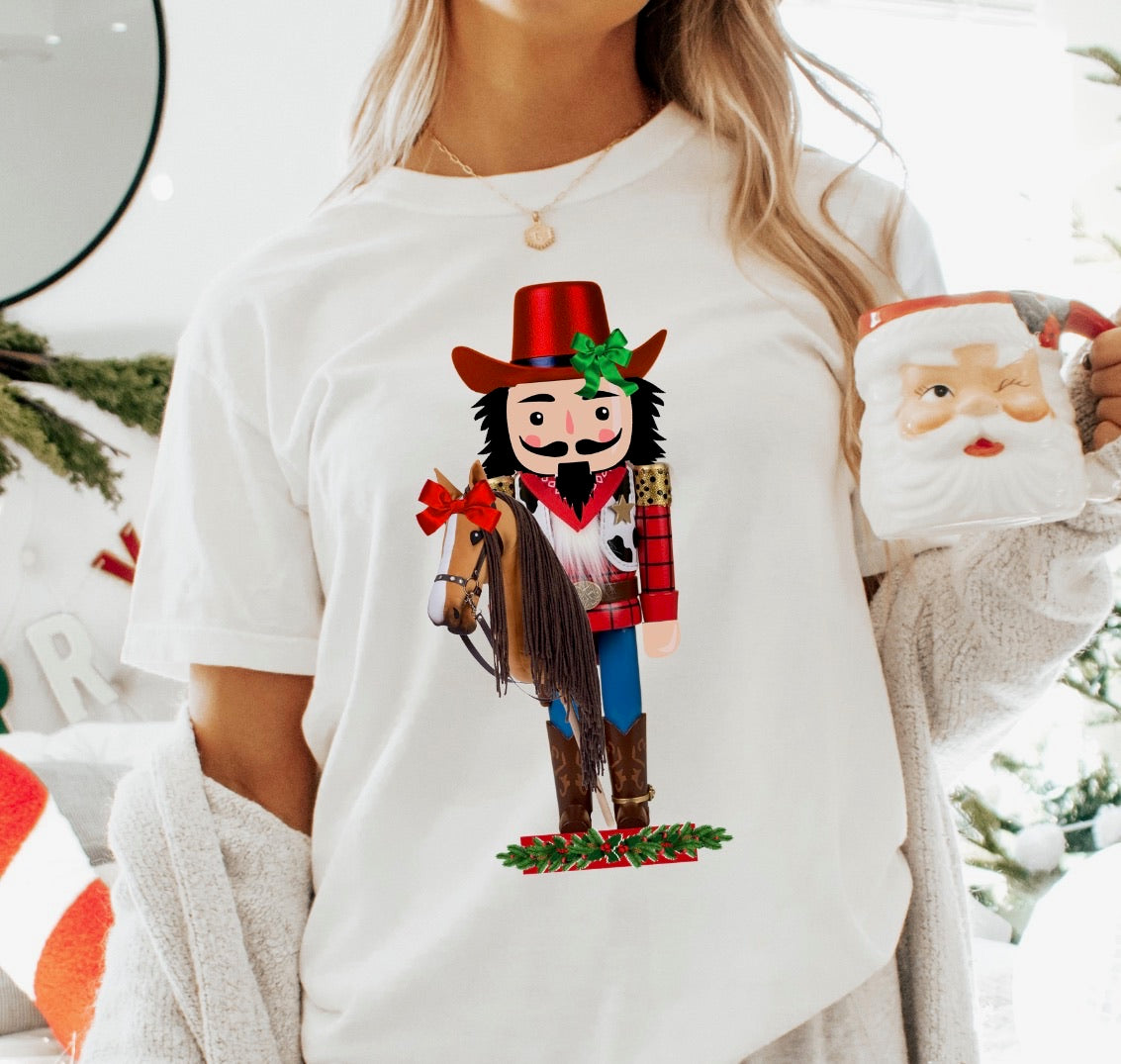 Cowboy Christmas graphic top