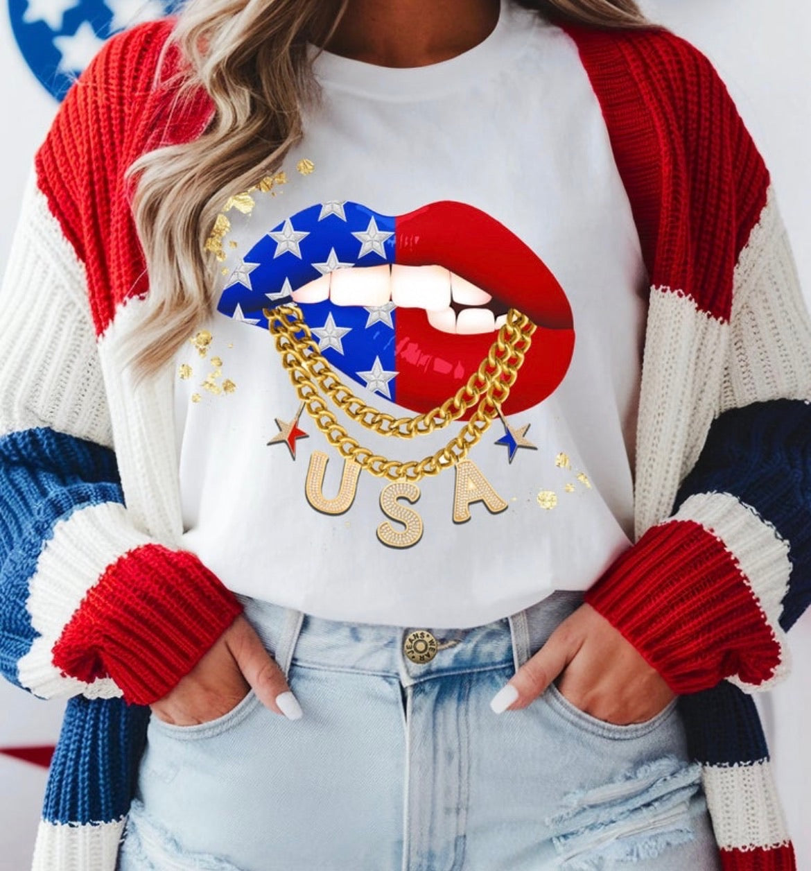 Pouty In The USA graphic top