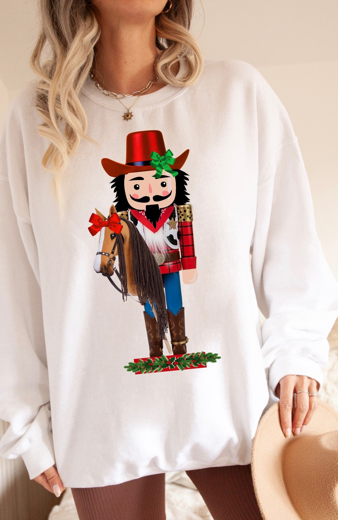 Cowboy Christmas graphic top