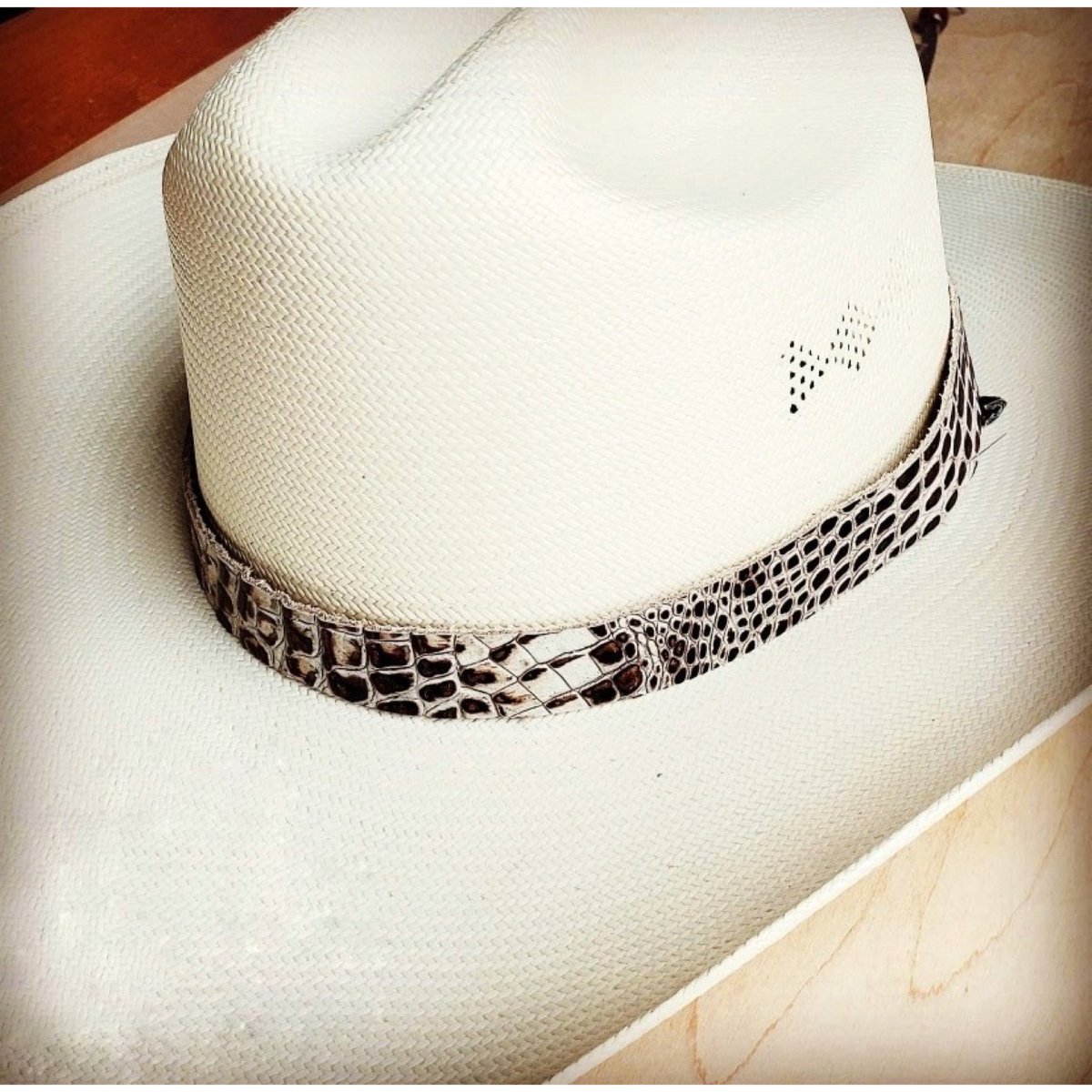 Cream & Bronze hatband