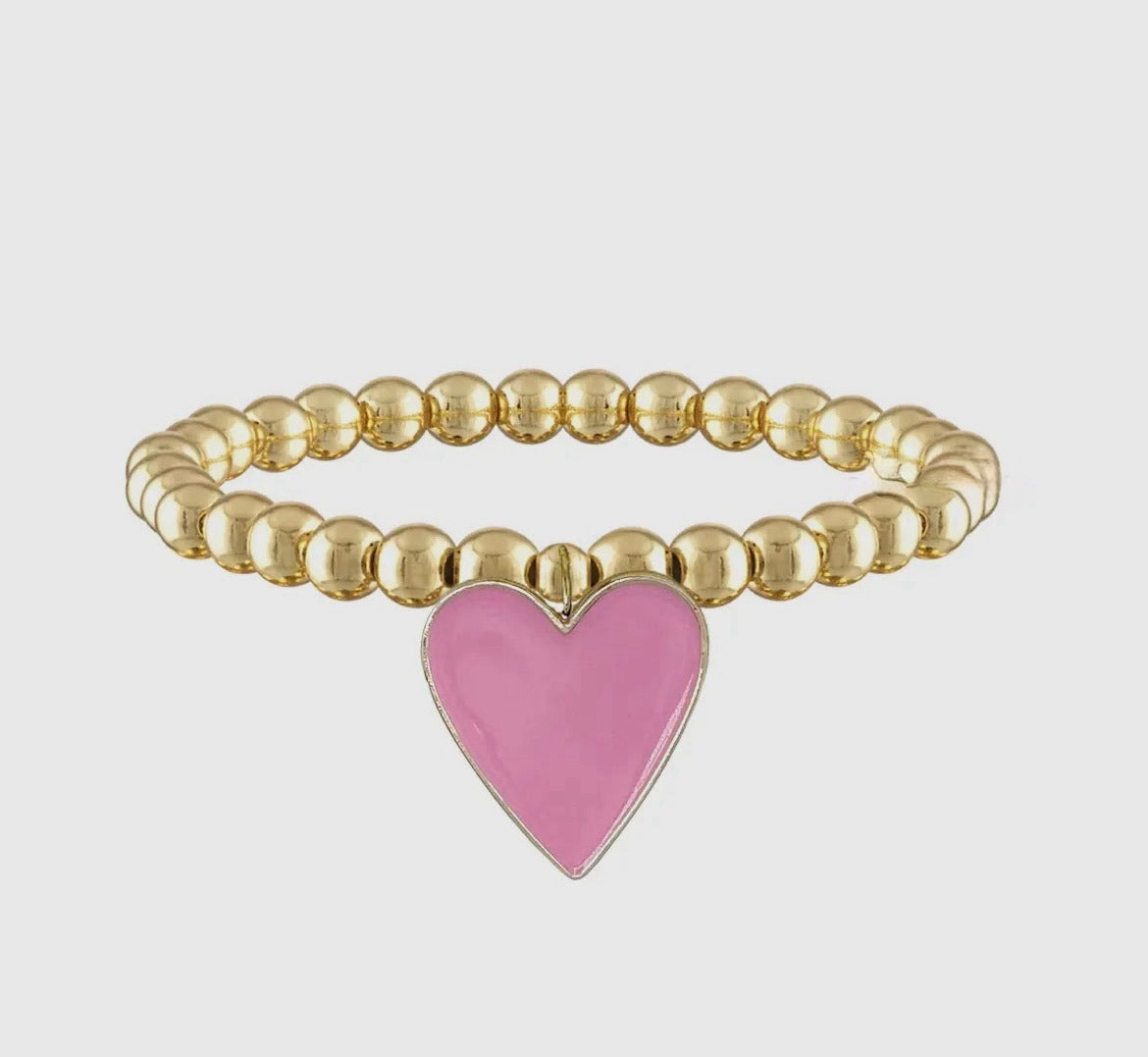 Pink Love bracelet stack