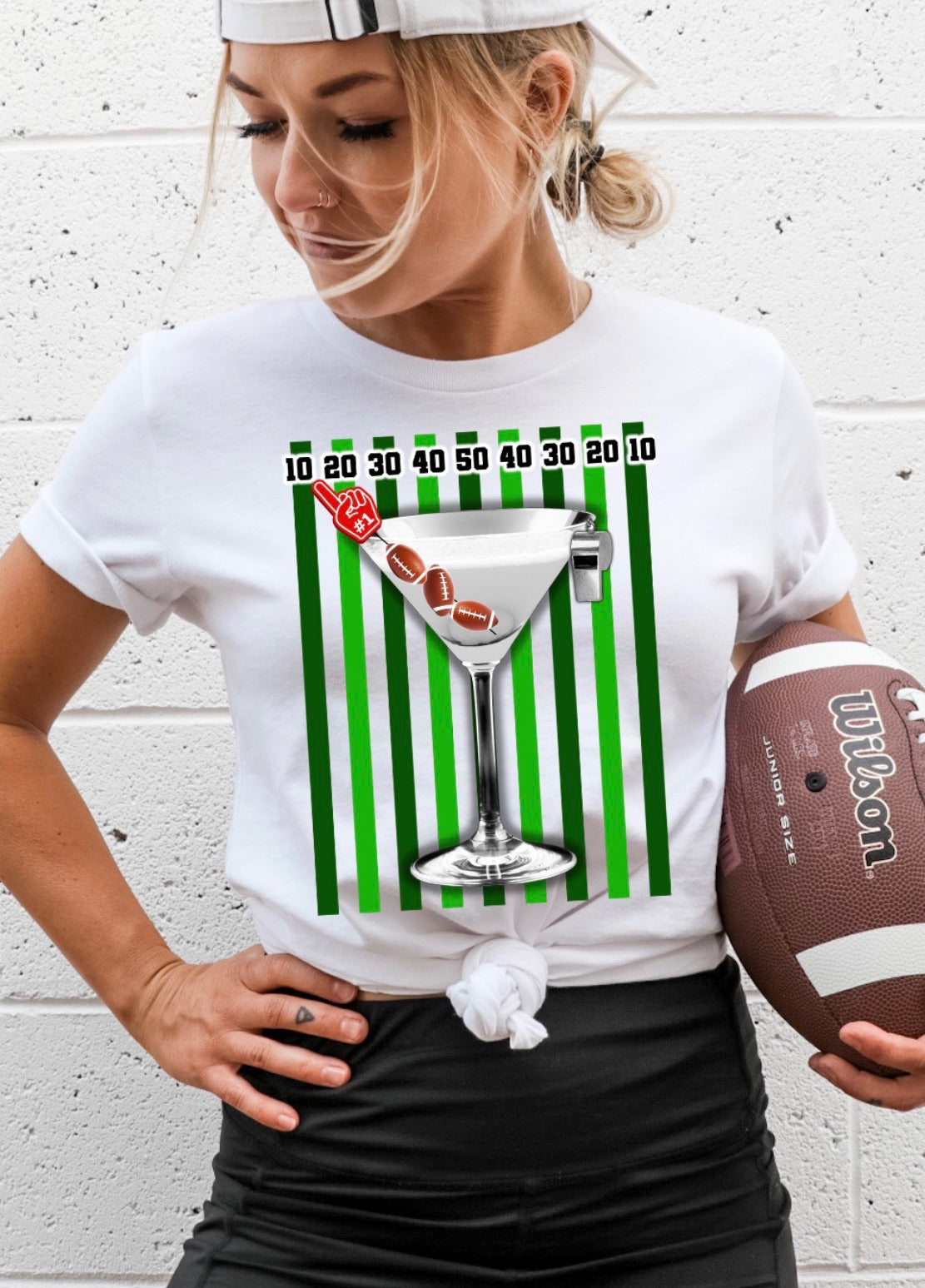 Touchdowns & Tinis graphic top
