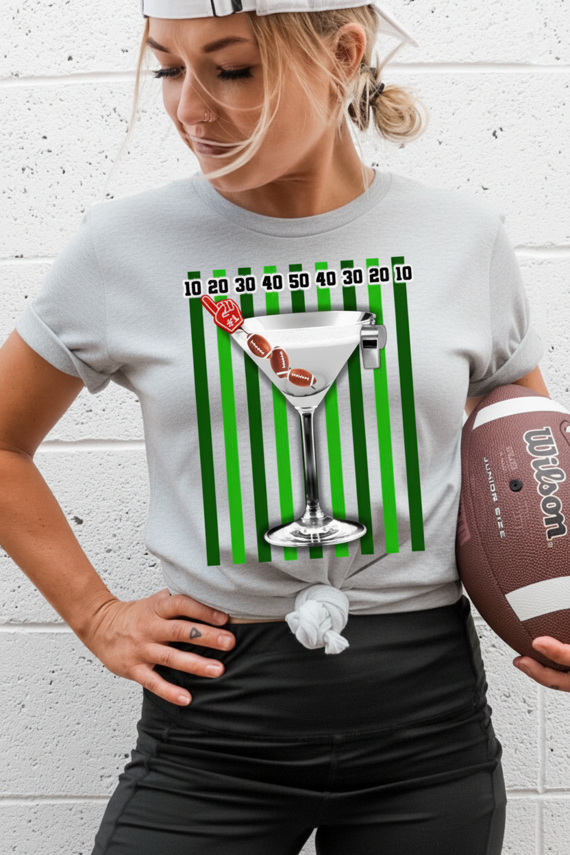 Touchdowns & Tinis graphic top