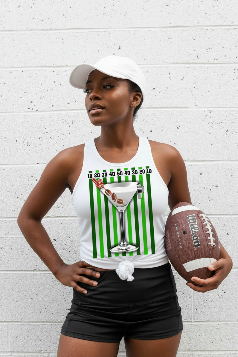 Touchdowns & Tinis graphic top