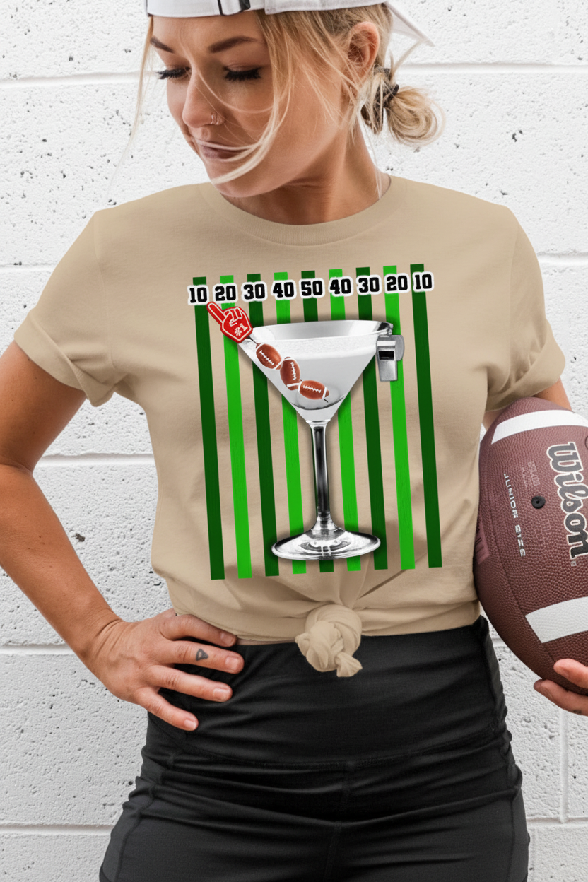Touchdowns & Tinis graphic top