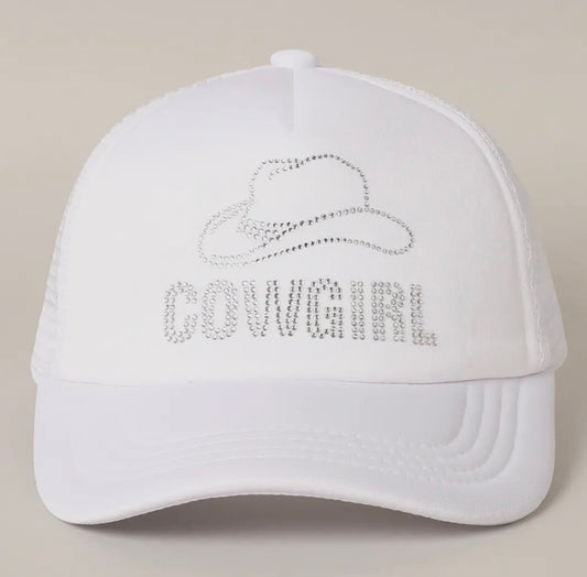 Rhinestone Cowgirl trucker hat