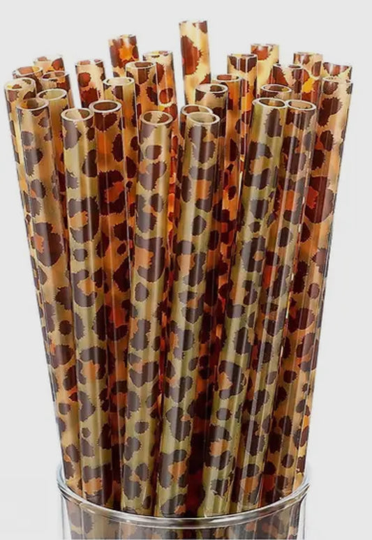 Leopard Print straw