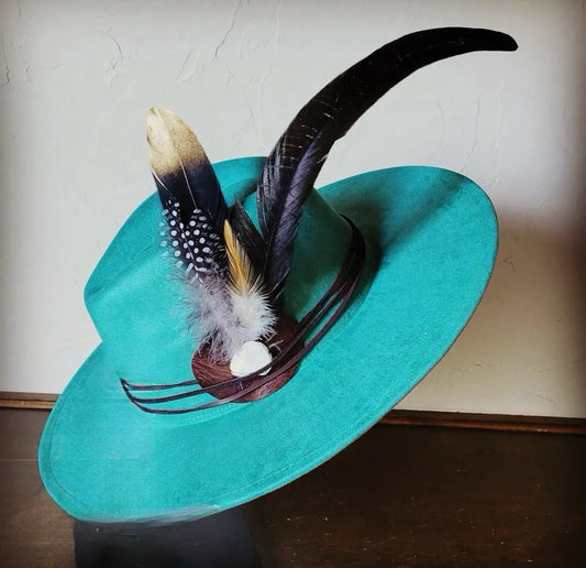 Turquoise Boho Western hat