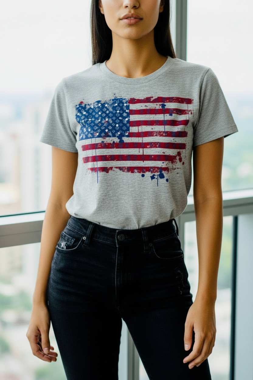 Old Glory Girl graphic top