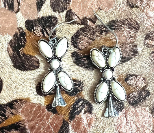 Howlite Squash Blossom earrings