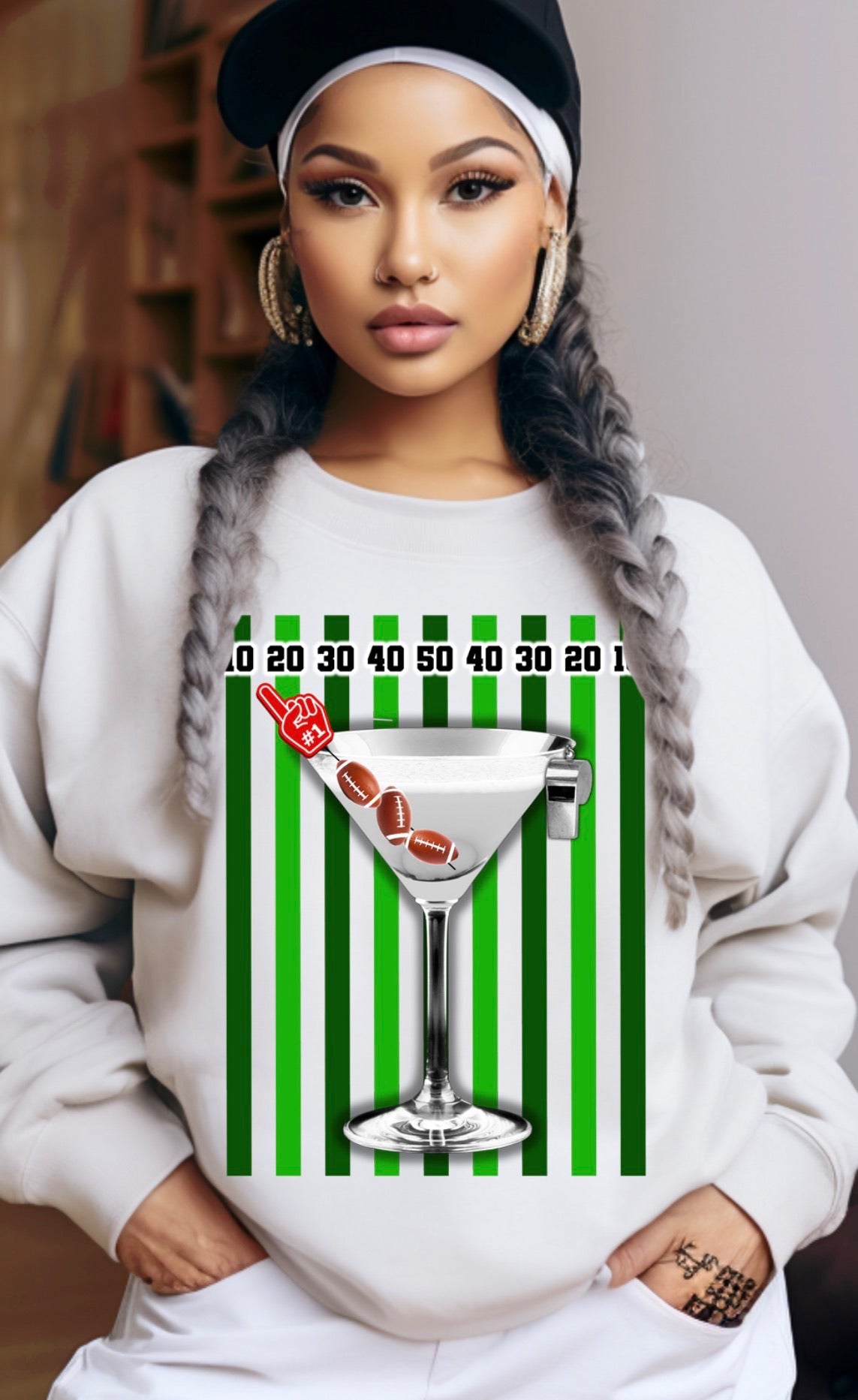 Touchdowns & Tinis graphic top