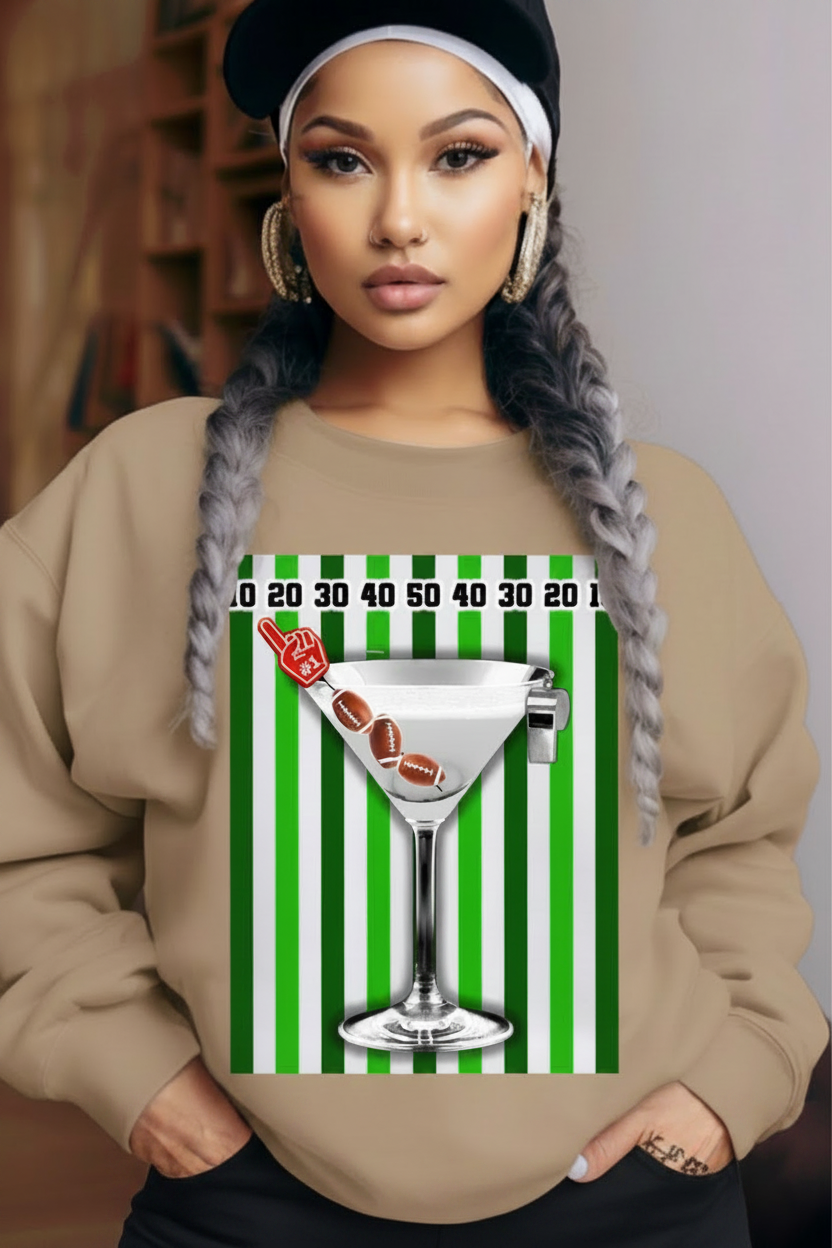 Touchdowns & Tinis graphic top