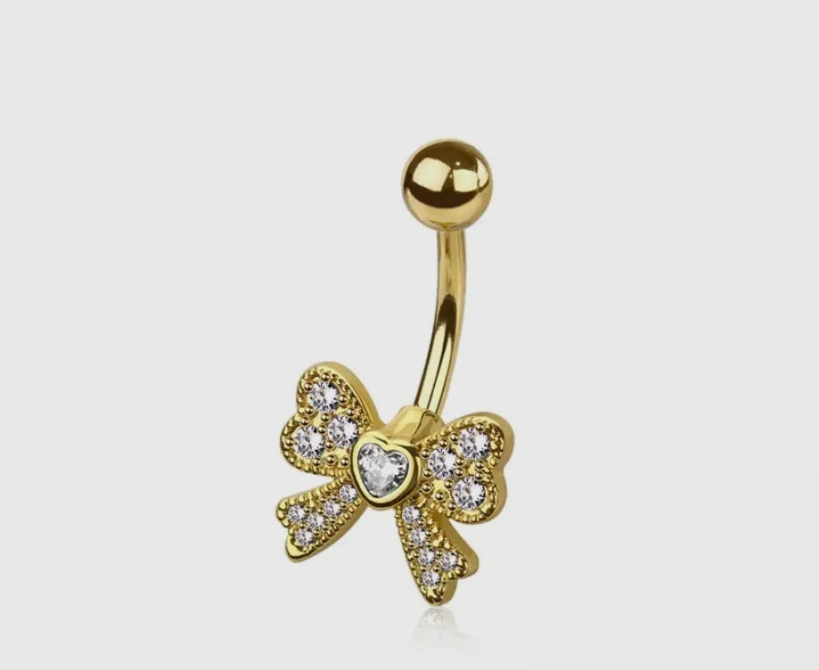 Bow Babe belly button ring