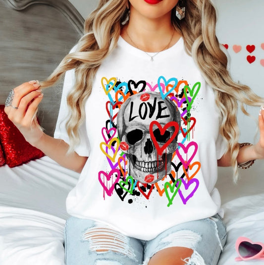 Heart And Skull tee/LS tee/cropped hoodie/sweatshirt