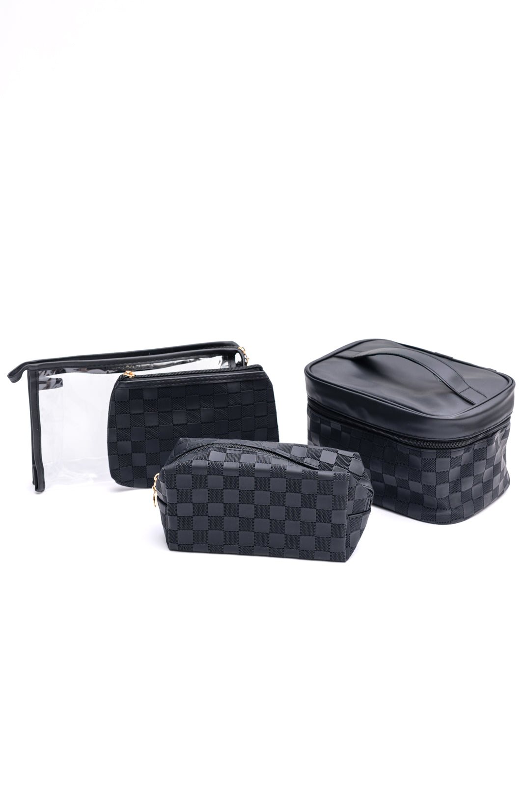 Subtly Checked Cosmetic Bag Set