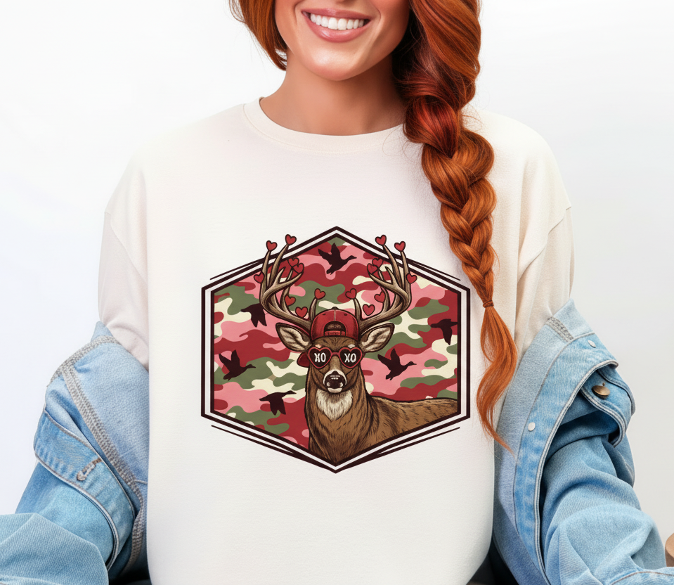 My Valentine Buck graphic top