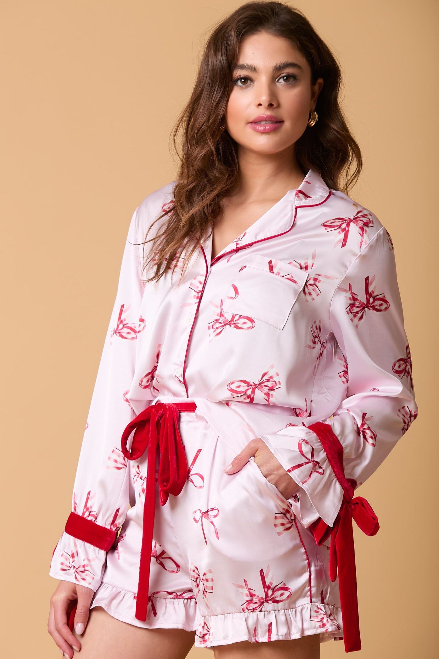 Satin Bow Pajama top